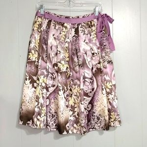 Worthington Purple Floral Pleated Skirt